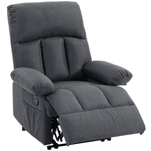 HOMCOM Poltrona de Massagem Relax Reclinável, 8 Pontos de Massagem, Calor Lombar, Comando, Assento com Molas, Bolsos Laterais, Tecido Efeito Linho, Cinzento-Escuro HOMCOM Poltrona de Massagem Relax Reclinável, 8 Pontos de Massagem, Calor Lombar, Comando, Assento com Molas, Bolsos Laterais, Tecido Efeito Linho, Cinzento-Escuro