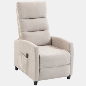 HOMCOM Poltrona de Massagem, Poltrona Relax Reclinável 160° com Comando, Apoio para Pés, 2 Zonas de Massagem, Encosto Alto, Assento com Molas, Bolsos, Estofada em Chenille, 66x91x108 cm Creme