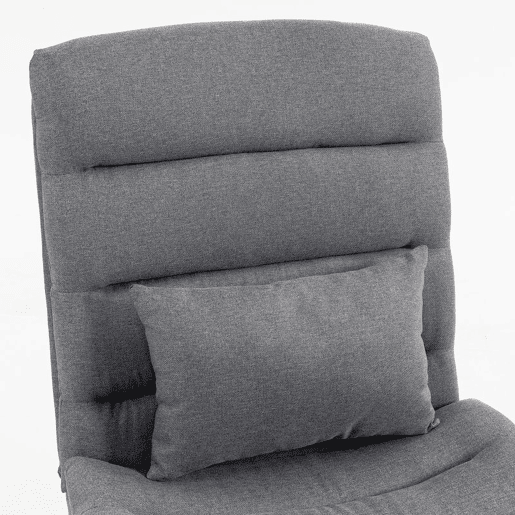 HOMCOM Cadeira de Baloiço em Linho com Almofada Lombar, Encosto Alto e Assento Largo de 72 cm, Dupla Camada, para Sala ou Quarto, Cinzento Claro HOMCOM Cadeira de Baloiço em Linho com Almofada Lombar, Encosto Alto e Assento Largo de 72 cm, Dupla Camada, para Sala ou Quarto, Cinzento Claro