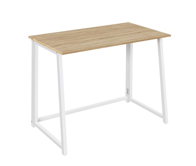 Escritorio de ordenador máximo 40x80 cm, roble de sonoma/blanco, en tablero para muebles
