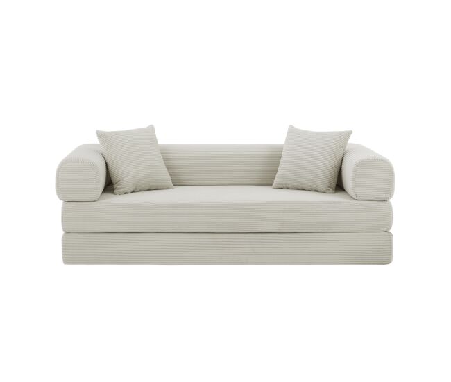 Sofá tatami 3 plazas - sofá cama convertible en cama, ideal para sala de estar y dormitorio - color beige