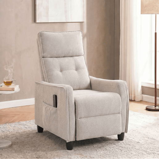 HOMCOM Poltrona de Massagem Reclinável 160° com Comando, Apoia-pés, 2 Zonas de Massagem, Assento com Molas, Bolsos, Revestimento em Linho Respirável para Sala, 58,5x93x104 cm, Creme HOMCOM Poltrona de Massagem Reclinável 160° com Comando, Apoia-pés, 2 Zonas de Massagem, Assento com Molas, Bolsos, Revestimento em Linho Respirável para Sala, 58,5x93x104 cm, Creme