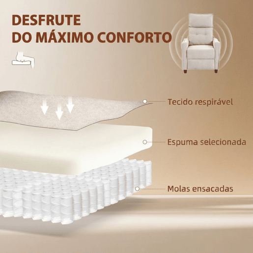 HOMCOM Poltrona de Massagem Reclinável 160° com Comando, Apoia-pés, 2 Zonas de Massagem, Assento com Molas, Bolsos, Revestimento em Linho Respirável para Sala, 58,5x93x104 cm, Creme HOMCOM Poltrona de Massagem Reclinável 160° com Comando, Apoia-pés, 2 Zonas de Massagem, Assento com Molas, Bolsos, Revestimento em Linho Respirável para Sala, 58,5x93x104 cm, Creme