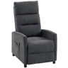 HOMCOM Poltrona de Massagem, Poltrona Relax Reclinável 160° com Comando à Distância, Apoio para Pés, 2 Zonas de Massagem, Encosto Alto, Assento com Molas, Bolsos, Estofada em Chenille, 66x91x108 cm Cinzento Escuro