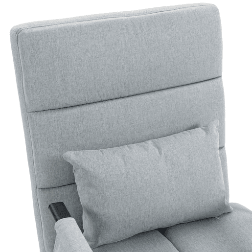 HOMCOM Cadeirão-Cama Individual 3 em 1, Poltrona Dobrável com Encosto Reclinável, Almofada e Tecido Efeito Linho, 67x73x96 cm, Cinza-Claro HOMCOM Cadeirão-Cama Individual 3 em 1, Poltrona Dobrável com Encosto Reclinável, Almofada e Tecido Efeito Linho, 67x73x96 cm, Cinza-Claro