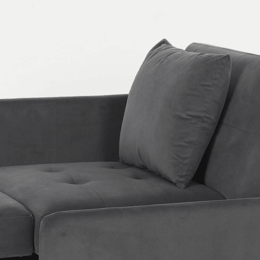 HOMCOM Sofá-Cama Individual 4 em 1 em Veludo Sintético, Cadeirão-Cama com Encosto Ajustável, Módulo Extraível, Bolsos Laterais e Almofada com Capa Lavável, Cinzento Escuro