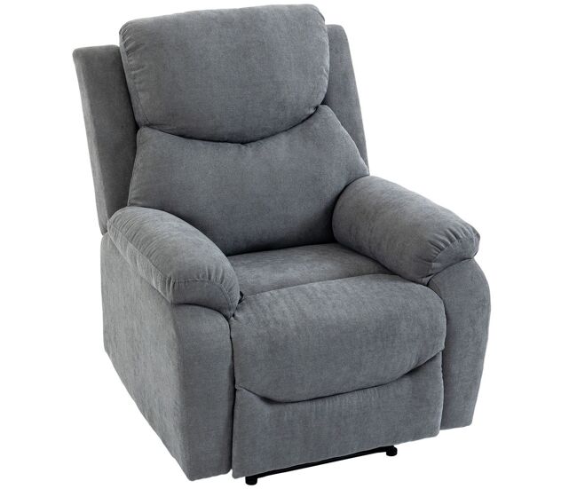 Homcom sillón relax reclinable manual, sillón relax moderno, tapizado en tela aspecto lino, reposapiés, reposabrazos, acolchado grueso, butaca reclinable hasta 150°, carga 120 kg, para salón, girs