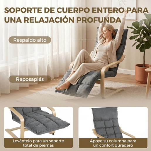 HOMCOM Cadeirão de Sala com Apoio para os Pés, Poltrona Estofada em Linho com Balanço Suave, Encosto Alto, Assento Amplo, Cadeirão de Relaxamento para Quarto, Escritório, Estúdio, Cinzento HOMCOM Cadeirão de Sala com Apoio para os Pés, Poltrona Estofada em Linho com Balanço Suave, Encosto Alto, Assento Amplo, Cadeirão de Relaxamento para Quarto, Escritório, Estúdio, Cinzento