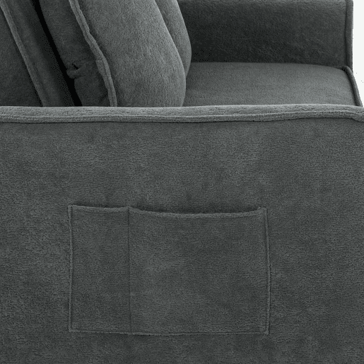 HOMCOM Sofá-Cama 2 Lugares 3 em 1, Sofá-Cama em Tecido Felpo com Encosto Ajustável em 3 Níveis, Bolsos Laterais, 2 Almofadas com Capas Removíveis para Sala, Espaços Pequenos, Cinzento Escuro HOMCOM Sofá-Cama 2 Lugares 3 em 1, Sofá-Cama em Tecido Felpo com Encosto Ajustável em 3 Níveis, Bolsos Laterais, 2 Almofadas com Capas Removíveis para Sala, Espaços Pequenos, Cinzento Escuro