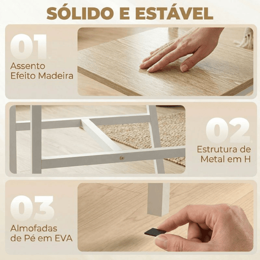 HOMCOM Conjunto de 2 Cadeiras de Jantar Cadeiras de Cozinha Modernas com Encosto Inclinado Estrutura Metálica para Sala de Jantar Sala de Estar 36x47x88,3 cm Madeira e Branco HOMCOM Conjunto de 2 Cadeiras de Jantar Cadeiras de Cozinha Modernas com Encosto Inclinado Estrutura Metálica para Sala de Jantar Sala de Estar 36x47x88,3 cm Madeira e Branco