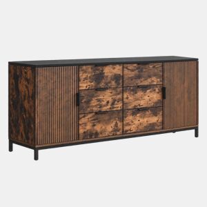 Aparador Vigo (Wengue, Preto)(2 Portas + 6 Gavetas)