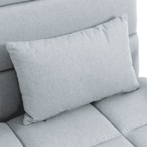HOMCOM Sofá-cama de 2 Lugares 3 em 1, Conversível em Sofá, Divã e Cama, Encosto Ajustável, Tecido Efeito Linho, 2 Almofadas Laváveis, 127x73x95 cm, Cinzento-claro