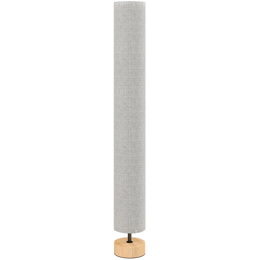 Homcom lámpara de pie moderna lámpara de salón con casquillo máx. 40 w e27 pantalla de lino y marco de metal para dormitorio ø15x120 cm gris