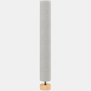 HOMCOM Candeeiro de Pé Moderno para Sala e Quarto, 2 Casquilhos E27 Máx. 40 W, Abat-Jour em Linho, Estrutura Metálica, 15x15x120 cm, Cinzento