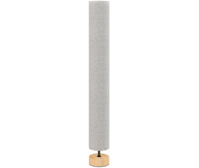 Homcom lámpara de pie moderna lámpara de salón con casquillo máx. 40 w e27 pantalla de lino y marco de metal para dormitorio ø15x120 cm gris