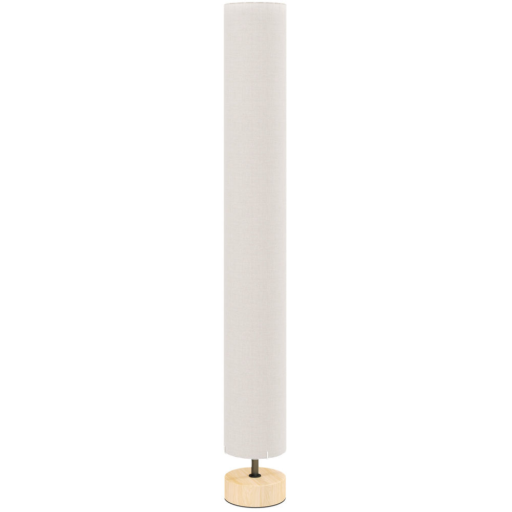 Homcom lámpara de pie moderna lámpara de salón con casquillo máx. 40 w e27 pantalla de lino y marco de metal para dormitorio ø15x120 cm beige