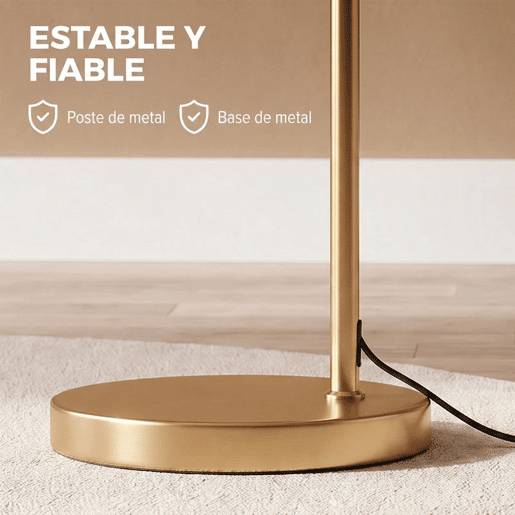 HOMCOM Candeeiro de Pé com Abajur em Tecido, Casquilho E27 e Interruptor de Pé, para Sala de Estar, Quarto e Escritório, Dourado e Branco HOMCOM Candeeiro de Pé com Abajur em Tecido, Casquilho E27 e Interruptor de Pé, para Sala de Estar, Quarto e Escritório, Dourado e Branco