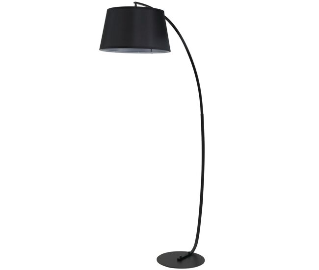 Homcom lámpara de pie arco con pantalla de tela, lámpara de pie para salón con casquillo e27 (bombilla no incluida) e interruptor de pedal, para dormitorio, oficina, negro