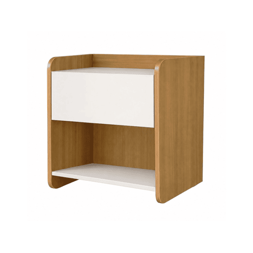 Mesa de Cabeceira Macy (Carvalho Claro, Branco) Mesa de Cabeceira Macy (Carvalho Claro, Branco)