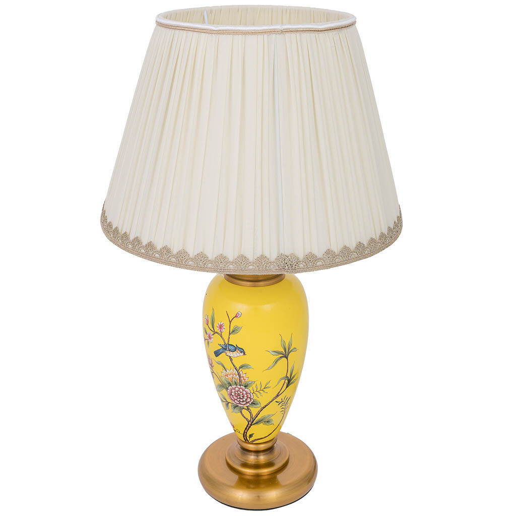 Lámpara de mesa de cerámica amarilla d33x57h cm