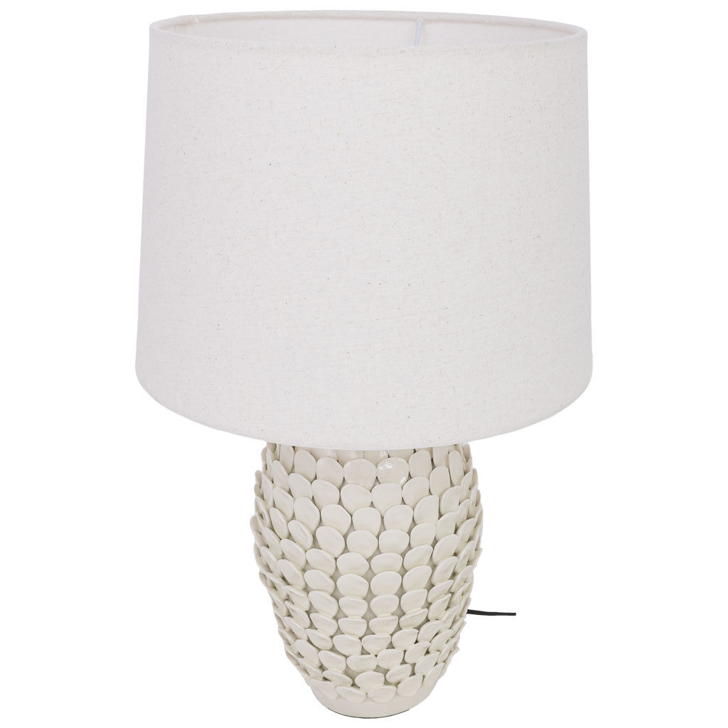 Lámpara de mesa de cerámica blanca d30x52h cm