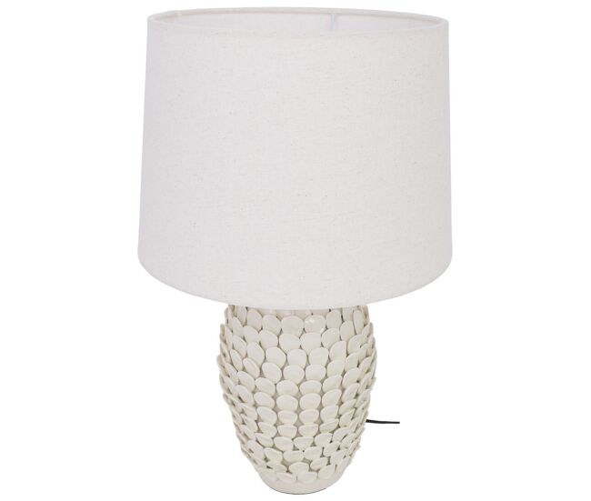 Lámpara de mesa de cerámica blanca d30x52h cm