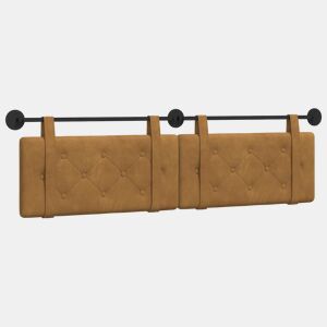 Cabeceira de cama suspensa Castanho Veludo