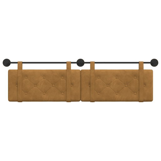 Cabeceira de cama suspensa Castanho Veludo Cabeceira de cama suspensa Castanho Veludo