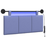Cabeceira de cama suspensa Com luz LED Azul Jeans Tecido