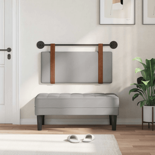 Cabeceira de cama suspensa Cinza Nuvem PU Antigo