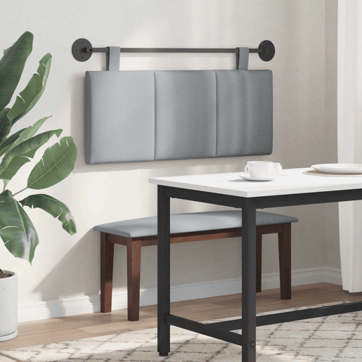 Cabeceira de cama suspensa Cinzento-claro Tecido Cabeceira de cama suspensa Cinzento-claro Tecido