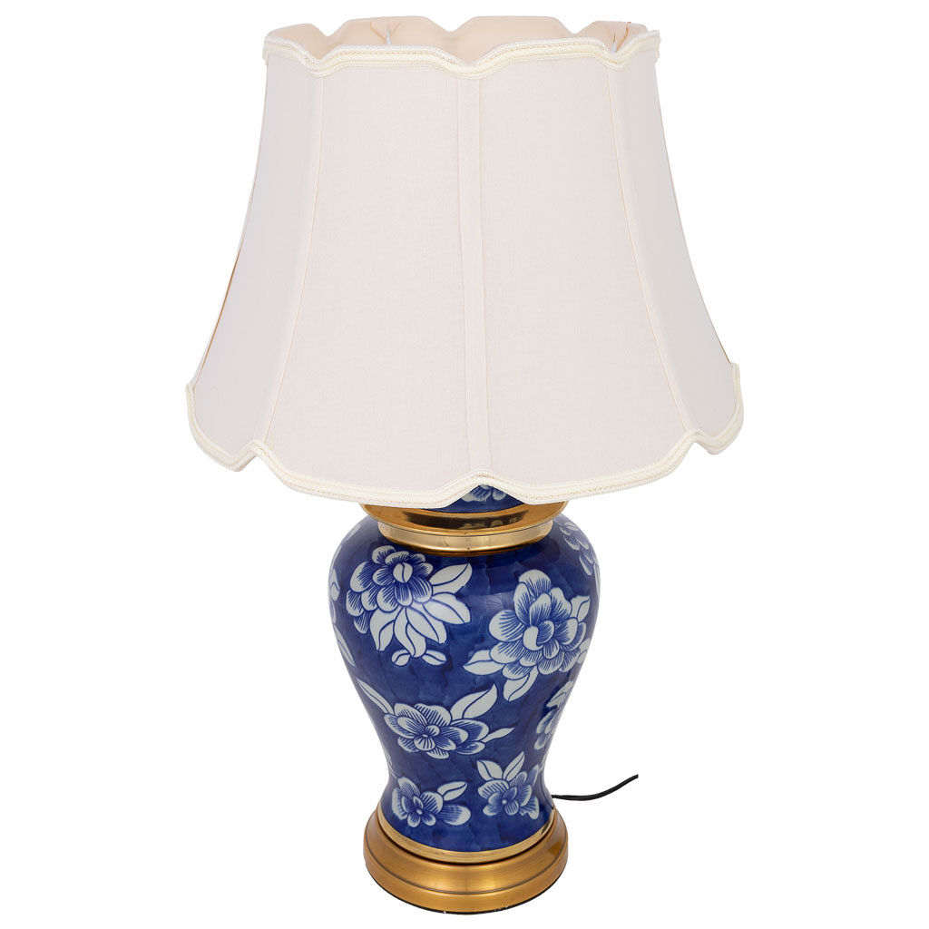 Lámpara de mesa de cerámica azul d40x67h cm