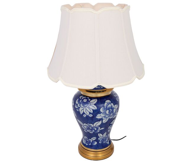 Lámpara de mesa de cerámica azul d40x67h cm