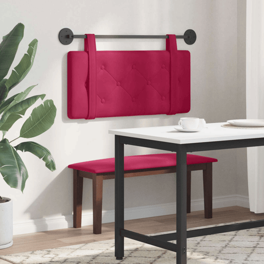 Cabeceira de cama suspensa Vinho Vermelho Veludo