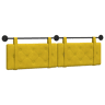 Cabeceira de cama suspensa Amarelo Veludo