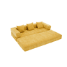Sofá modular de 2 lugares - chenille supermacio, combinável com bolsos laterais - amarelo mostarda