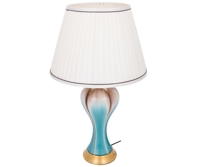 Lámpara de mesa de cerámica azul d36x60h cm