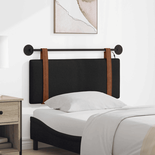 Cabeceira de cama suspensa Com luz LED Preto PU Antigo