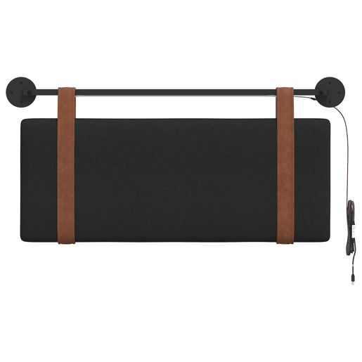 Cabeceira de cama suspensa Com luz LED Preto PU Antigo
