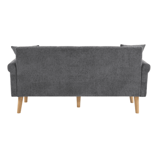 Sofá de 2 lugares estofado em chenille - 162x74x77 cm - Cinzento Sofá de 2 lugares estofado em chenille - 162x74x77 cm - Cinzento