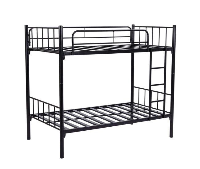 Litera juvenil 90x190 cm desmontable, estructura metal, litera doble con escalera cathy, convertible en 2 camas