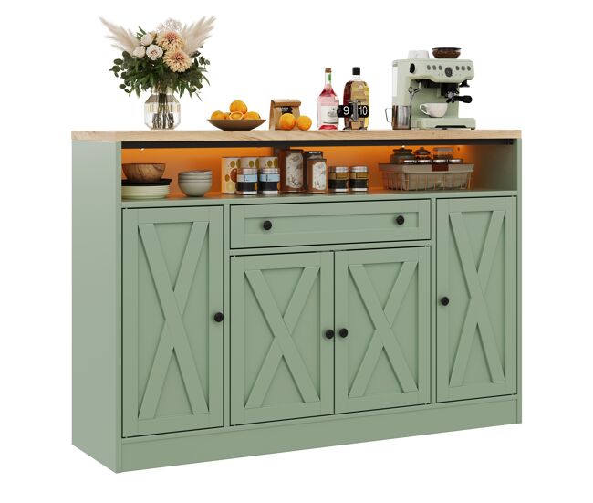 Isla de cocina mueble de cocina con 4 puertas y 1 cajón verde