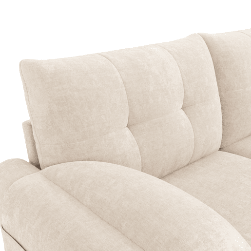 Sofá moderno de 2 lugares - sofá confortável em chenille com almofadas grossas - Bege