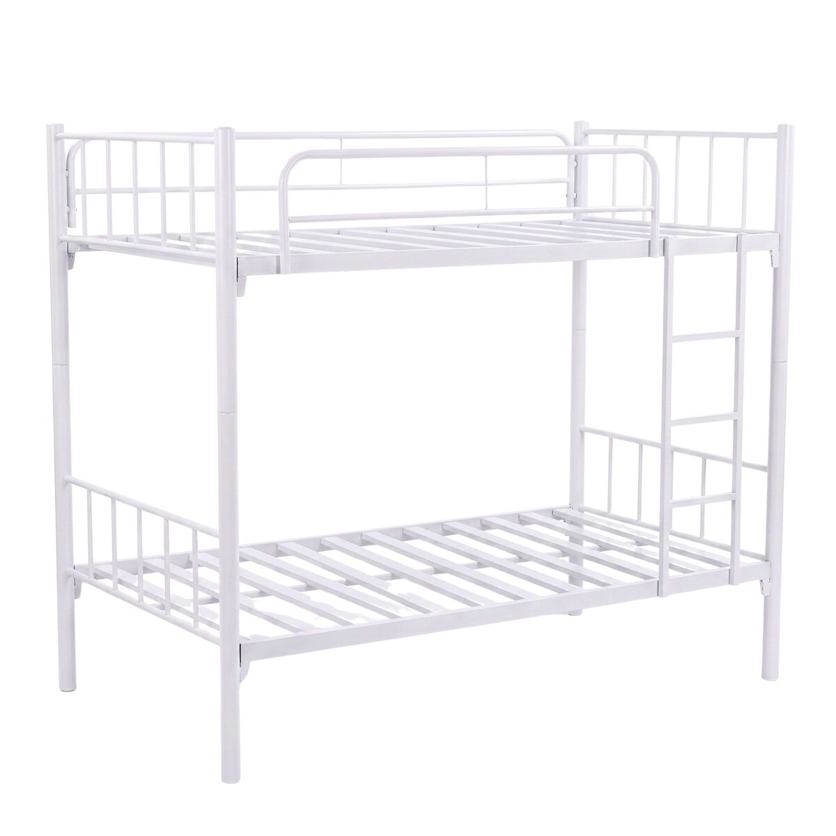 Litera juvenil 90x190 cm desmontable, estructura metal, litera doble con escalera cathy, convertible en 2 camas