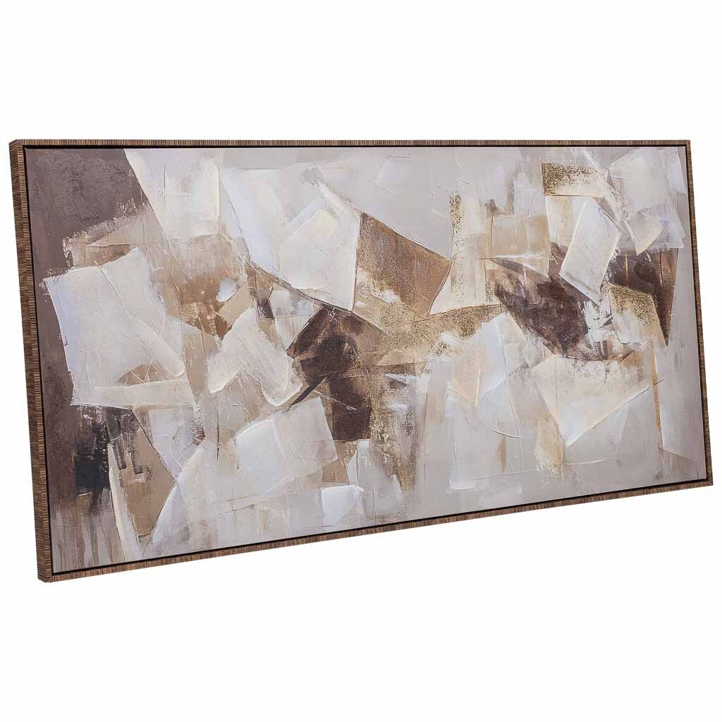 Cuadro pintado a mano con marco de madera multicolor 143x4x73h cm
