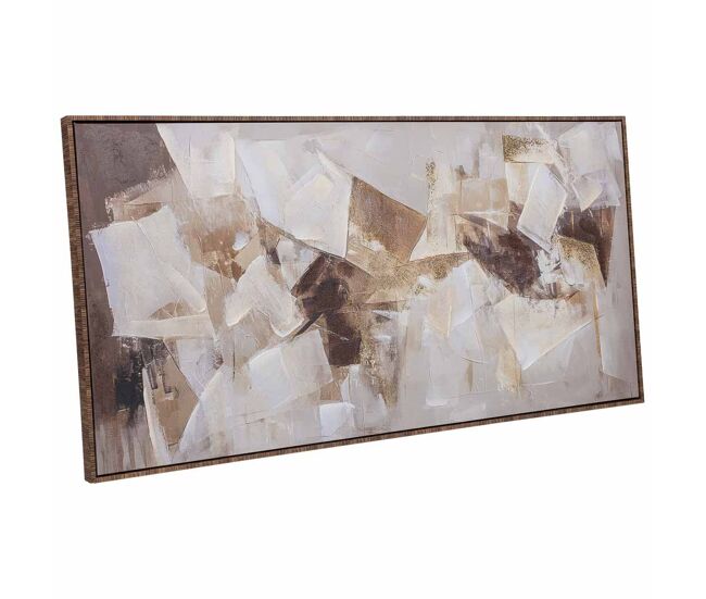 Cuadro pintado a mano con marco de madera multicolor 143x4x73h cm