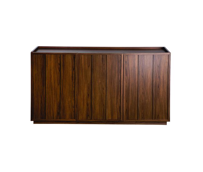 Aparador de 3 puertas efecto nogal con borde superior elevado a140 cm - abel