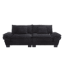 Sofá moderno de 2 lugares - com cama extra, almofada incluída, confortável e espaçoso - Preto
