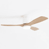 Ventoinha de teto FLOW22 de 132 cm com luz LED de 18 W, 6 velocidades, comando à distância, temporizador até 8 h e função verãoinverno, acabamento efeito madeira clara