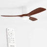Ventoinha de teto FLOW26 de 132 cm com luz LED de 18 W, 6 velocidades, comando à distância, temporizador até 8 h e função verãoinverno, acabamento efeito madeira escura